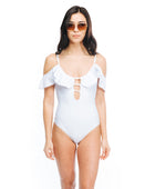 One Piece Swimsuit White Amelia | Boamar Swimwear image 1