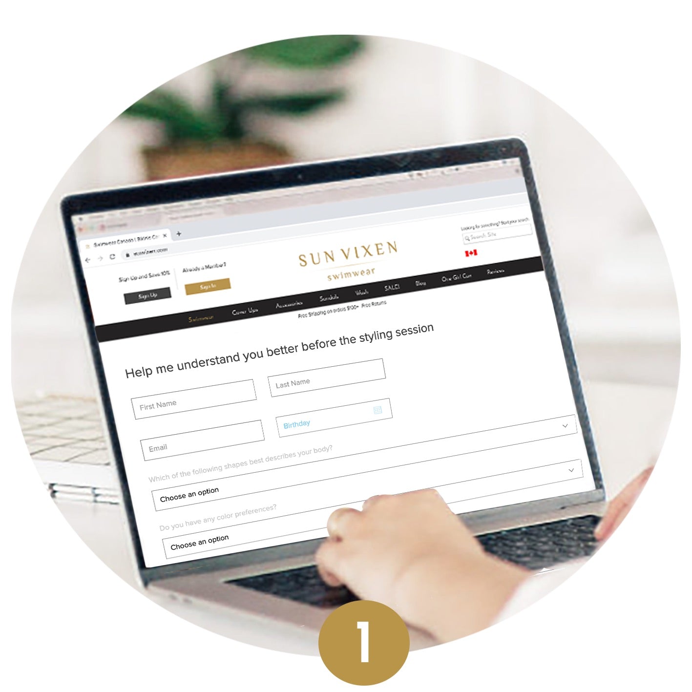 Style consultation form on laptop